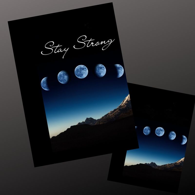STAY STRONG MOON PHASE COMPOSITION NOTEBOOK