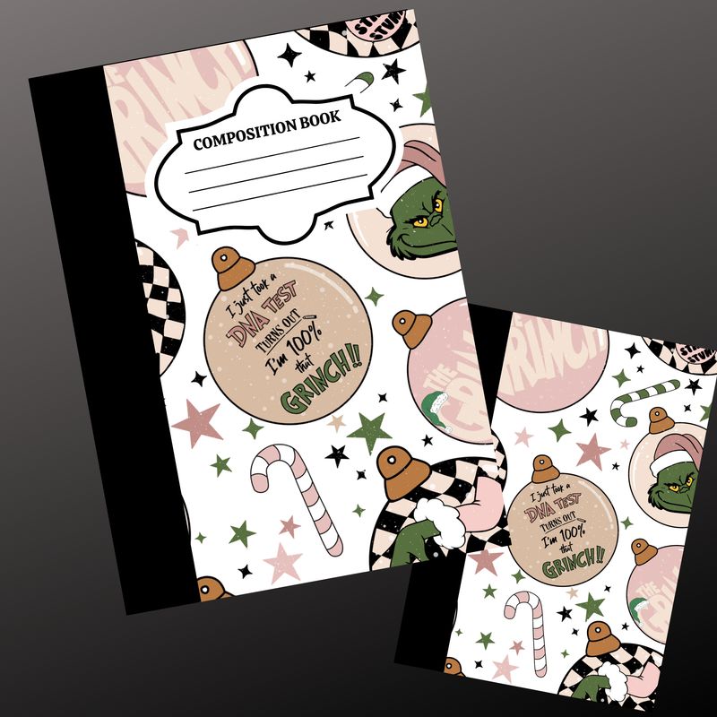GRINCH ORNAMENT COMPOSITION NOTEBOOK
