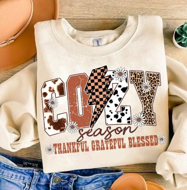 COZY SEASON THANKFUL GREATFUL BLESSED