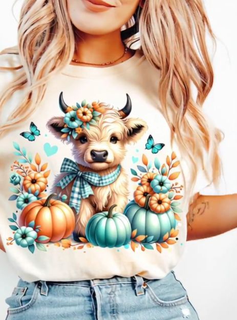 TEAL FALL HIGHLAND COW