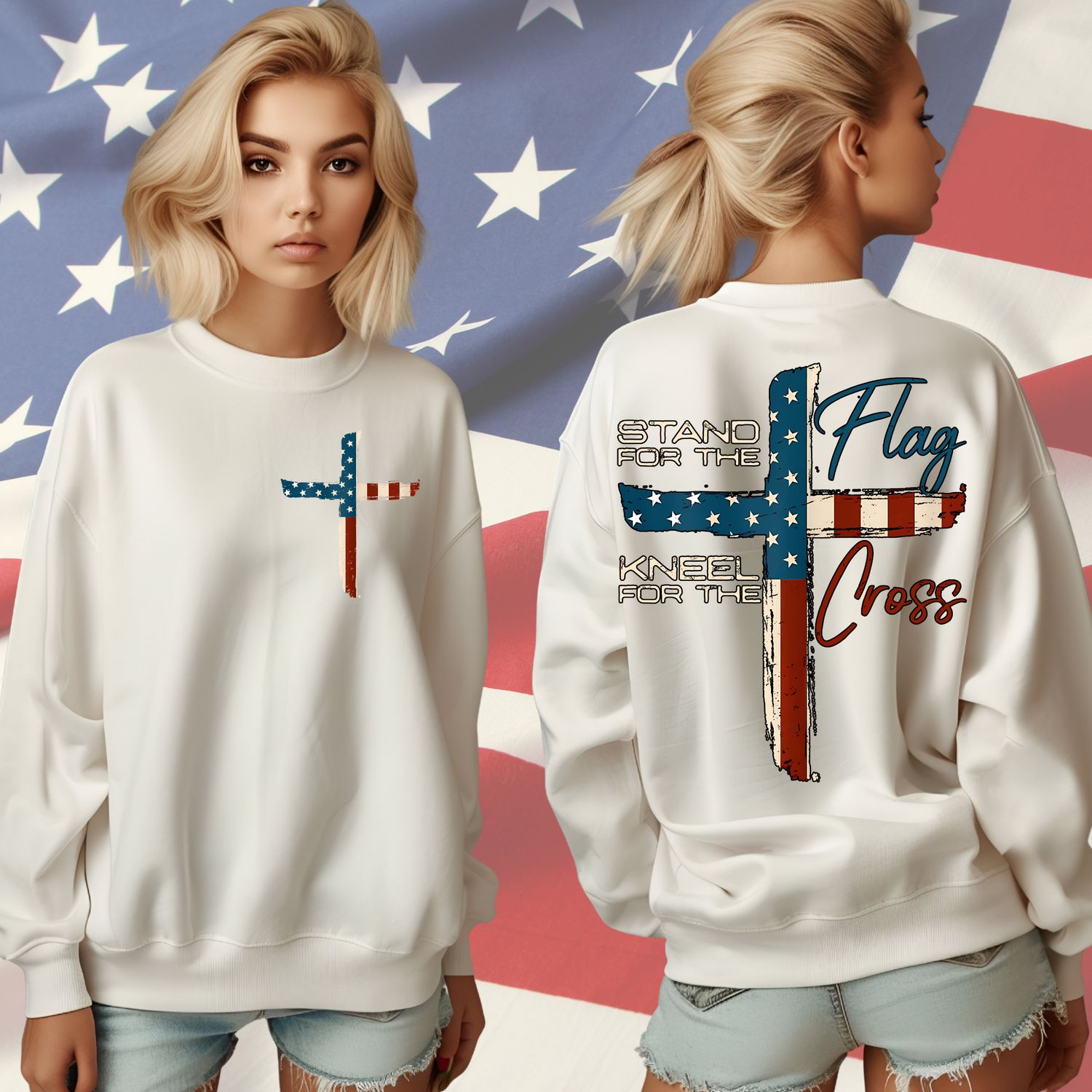 STAND FOR THE FLAG KNEEL FOR THE CROSS