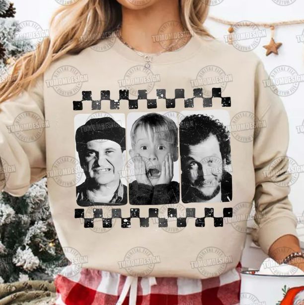 HOME ALONE BLACK AND WHITE CHECKERED