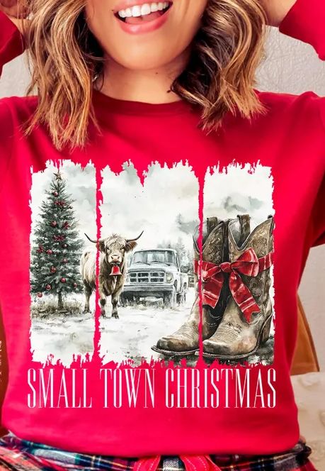 CHIRSTMAS HIGHLAND COW SMALL TOWN CHRISTMAS