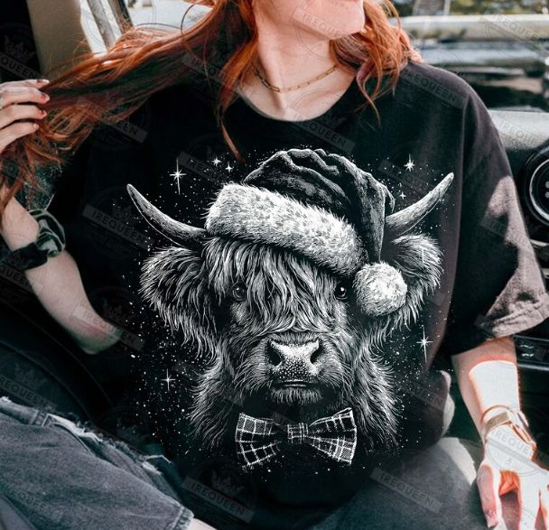 VINTAGE CHRISTMAS HIGHLAND COW