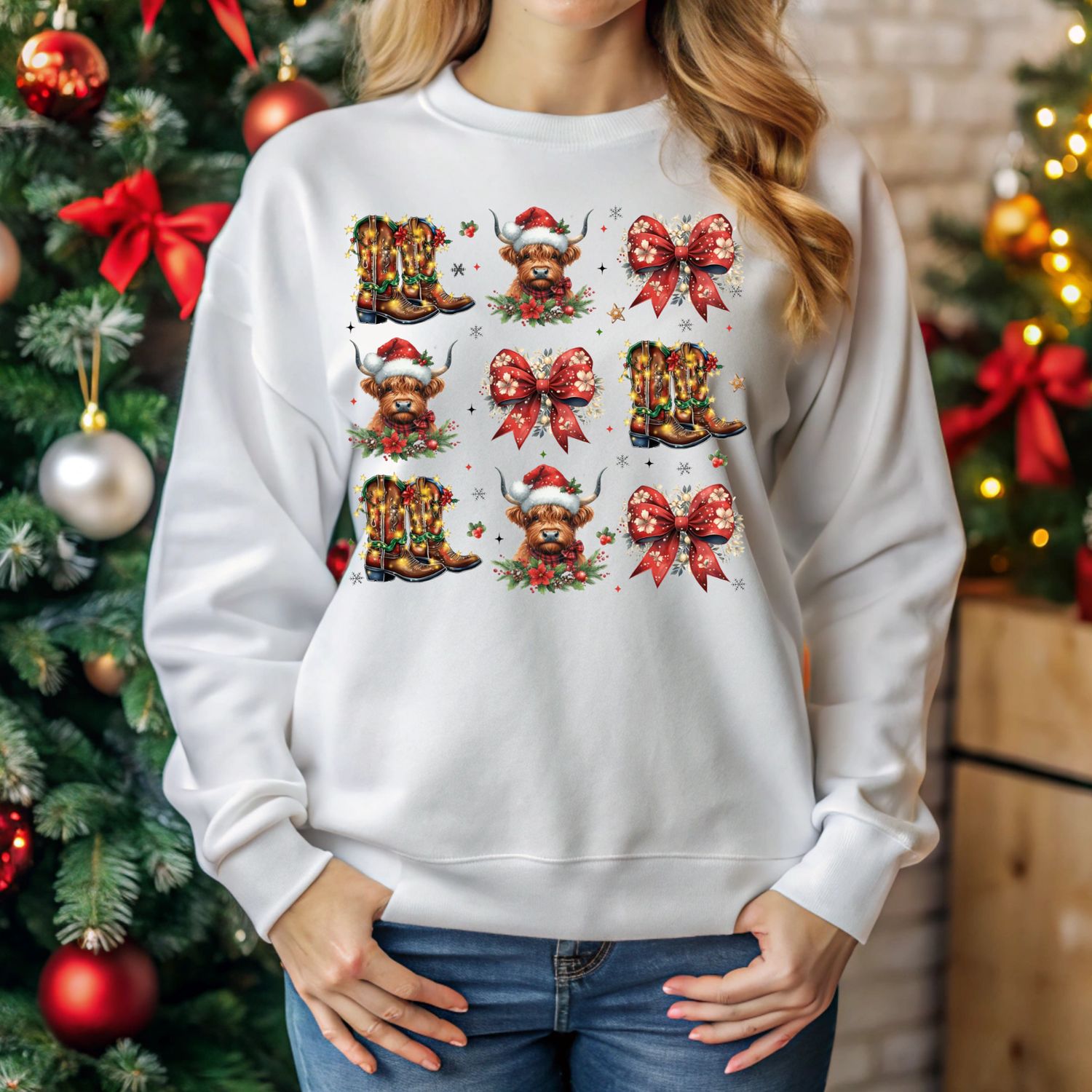 CHRISTMAS HIGHLAND COWS AND BOOTS