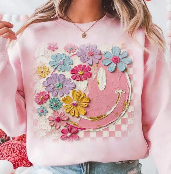 Floral Retro Smiley Face