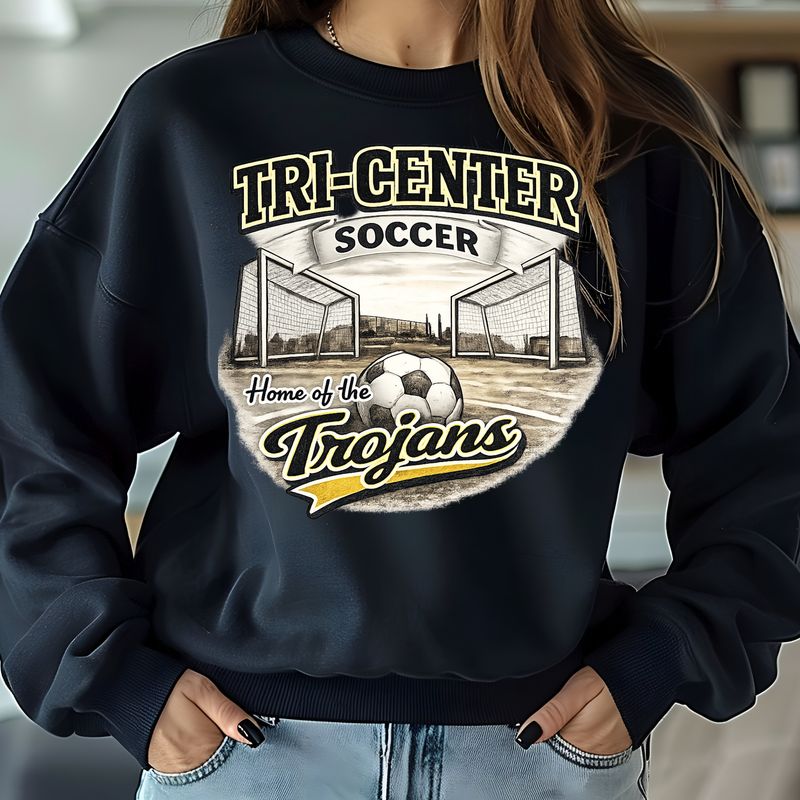 Tri-Center Trojans Vintage Soccer School Spirit Shirt