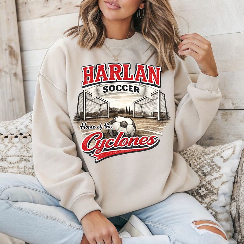 Harlan Cyclones Vintage Soccer School Spirit Shirt