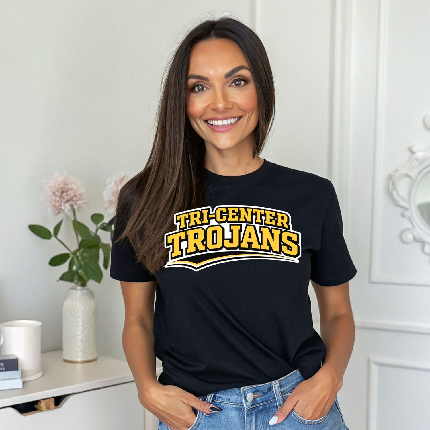 Tri-Center Trojans Classic Collegiate Arch Spirit School Apparel