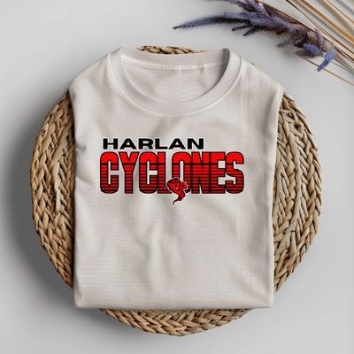 HARLAN CYCLONES PANTHERS SLICED SPORT LOGO SCHOOL SPIRIT