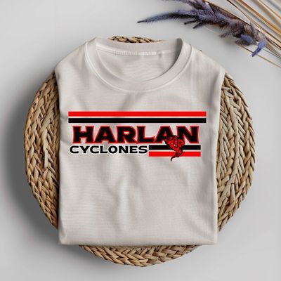 HARLAN CYCLONES RETRO LOGO SCHOOL SPIRIT