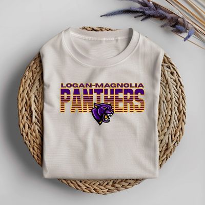 LOGAN MAGNOLIA PANTHERS SLICED SPORT LOGO SCHOOL SPIRIT