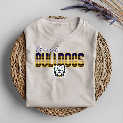 RIVERSIDE BULLDOGS PANTHERS SLICED SPORT LOGO SCHOOL SPIRIT