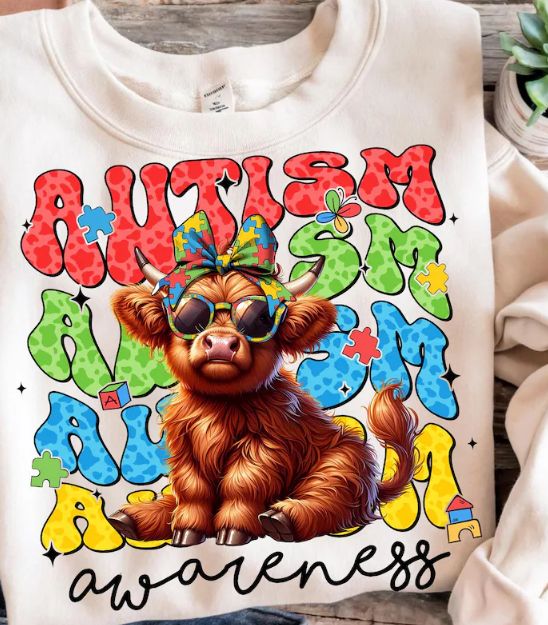 HIGHLAND COW AUTISM AWARENESS