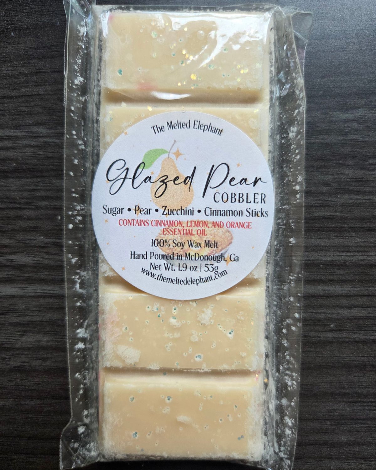 GLAZED PEAR COBBLER SNAP BAR WAX MELT