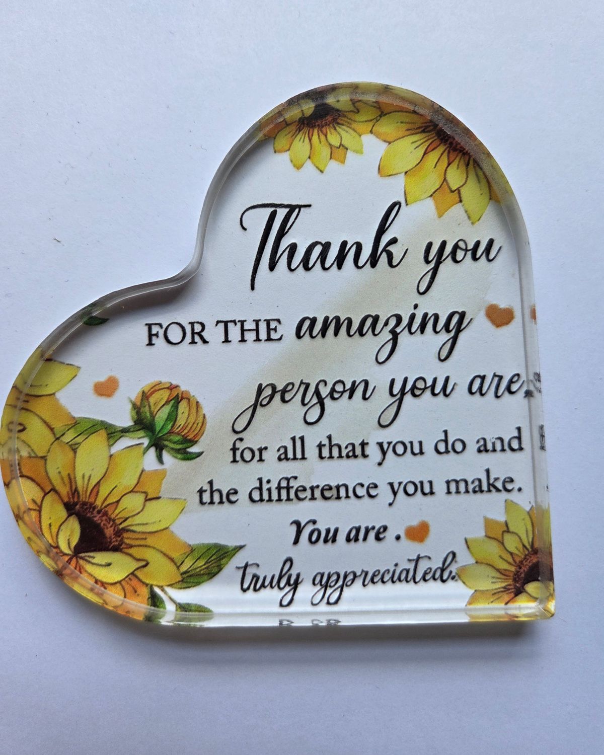 THANK YOU FOR THE AMAZING PERSON YOU ARE ACRYLIC PLAQUE