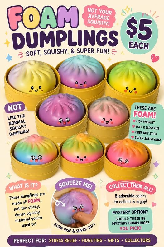 Foam Dumpling Squishy - Mystery Style
