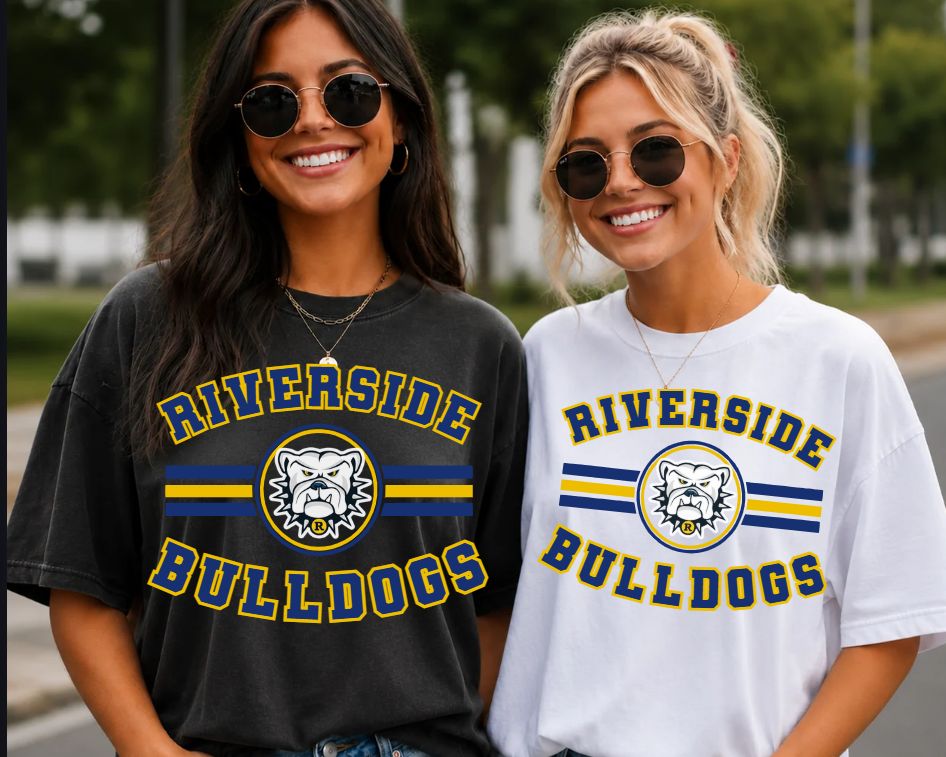 RIVERSIDE BULLDOGS STRIPED CIRCLE MASCOT