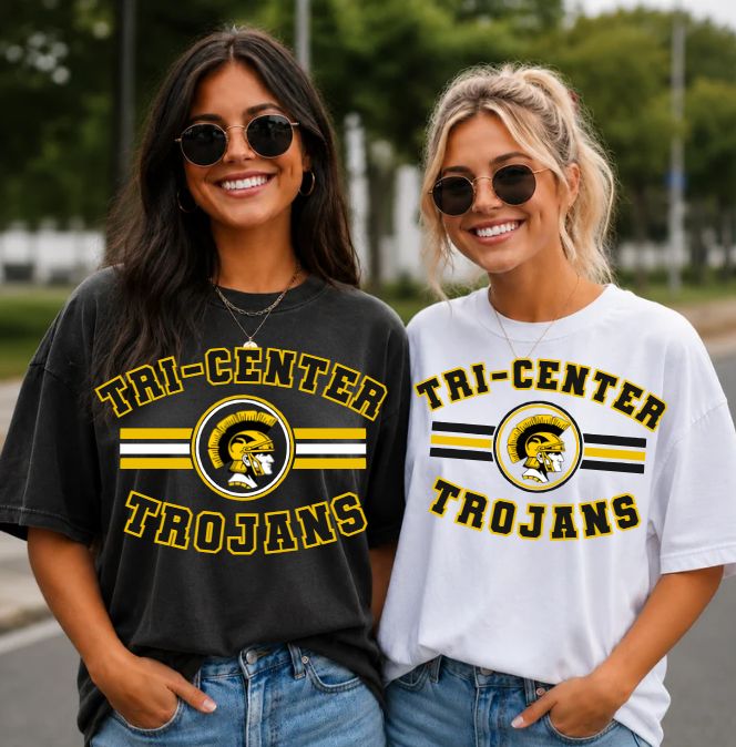 TRI-CENTER TROJANS STRIPED CIRCLE MASCOT