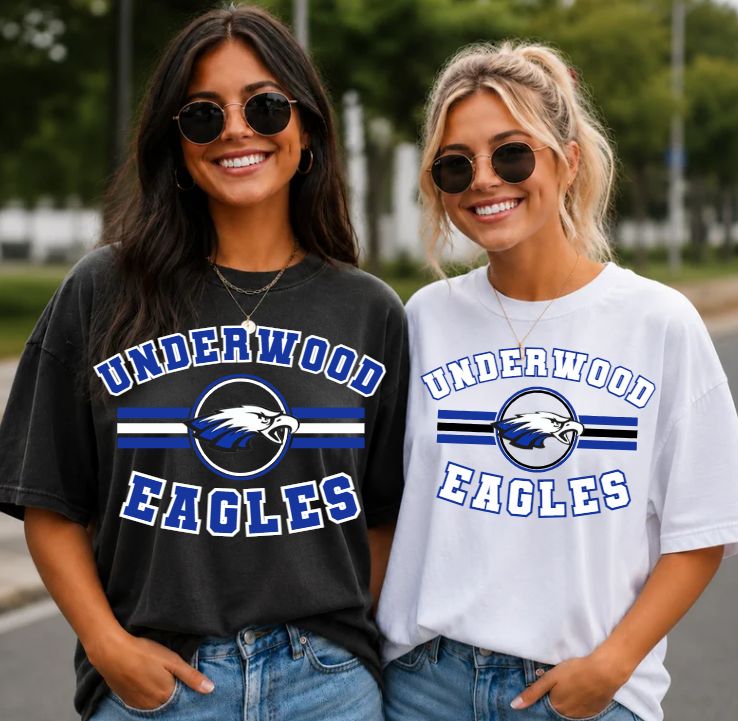 UNDERWOOD EAGLES STRIPED CIRCLE MASCOT