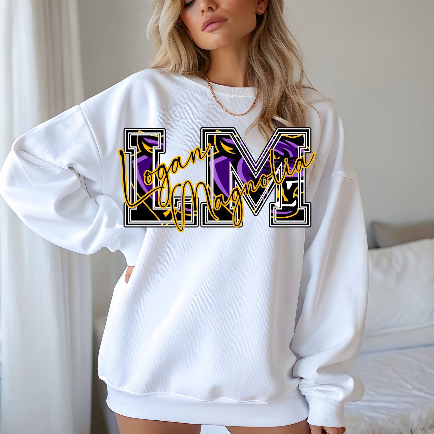 LOGAN MAGNOLIA LETTER LOGO SCHOOL SPIRIT