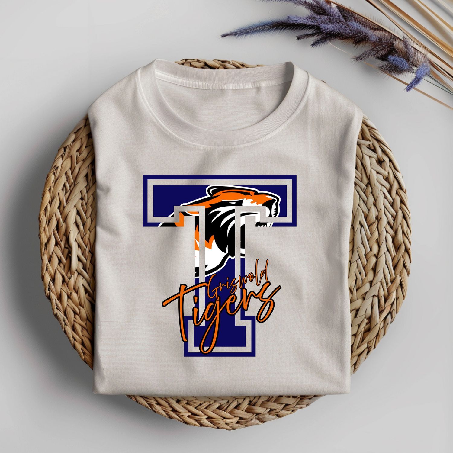 GRISWOLD TIGERES LETTER LOGO SCHOOL SPIRIT