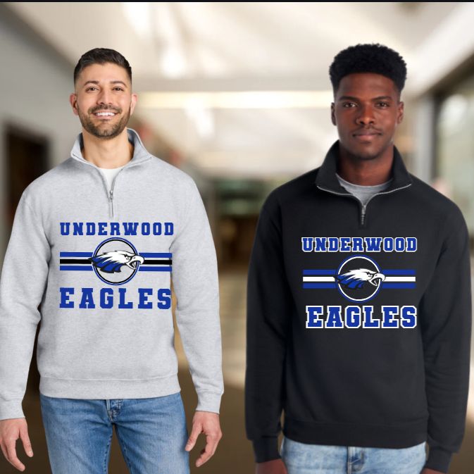 UNDERWOOD EAGLES STRIPED QUARTER ZIP SWEATSHIRT