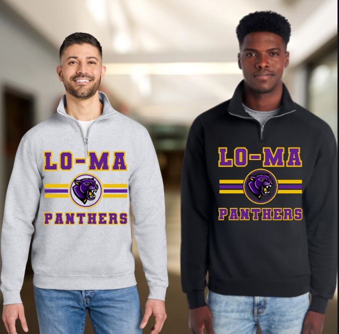 LO-MA STRIPED QUARTER ZIP SWEATSHIRT