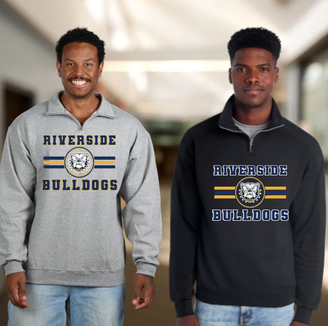 RIVERSIDE BULLDOGS STRIPED QUARTER ZIP SWEATSHIRT