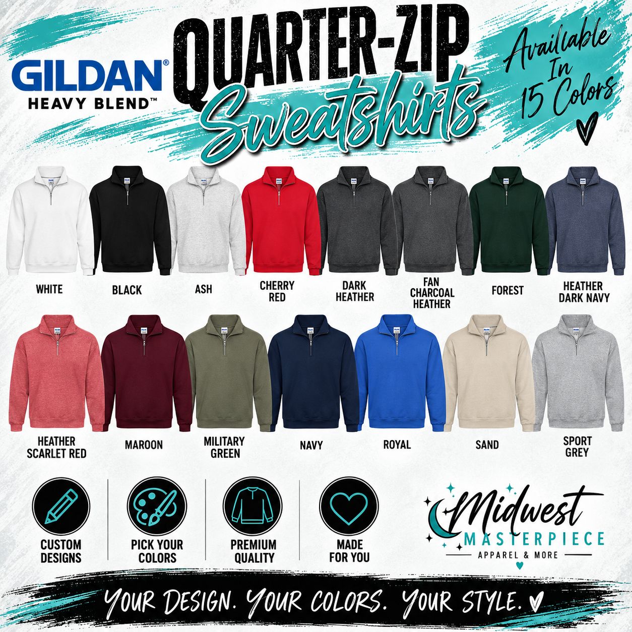 CUSTOM QUARTER ZIP SWEATSHIRT