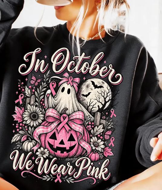 SPOOKY PUMPKIN &amp; GHOST IN OCTOBER WE WEAR PINK