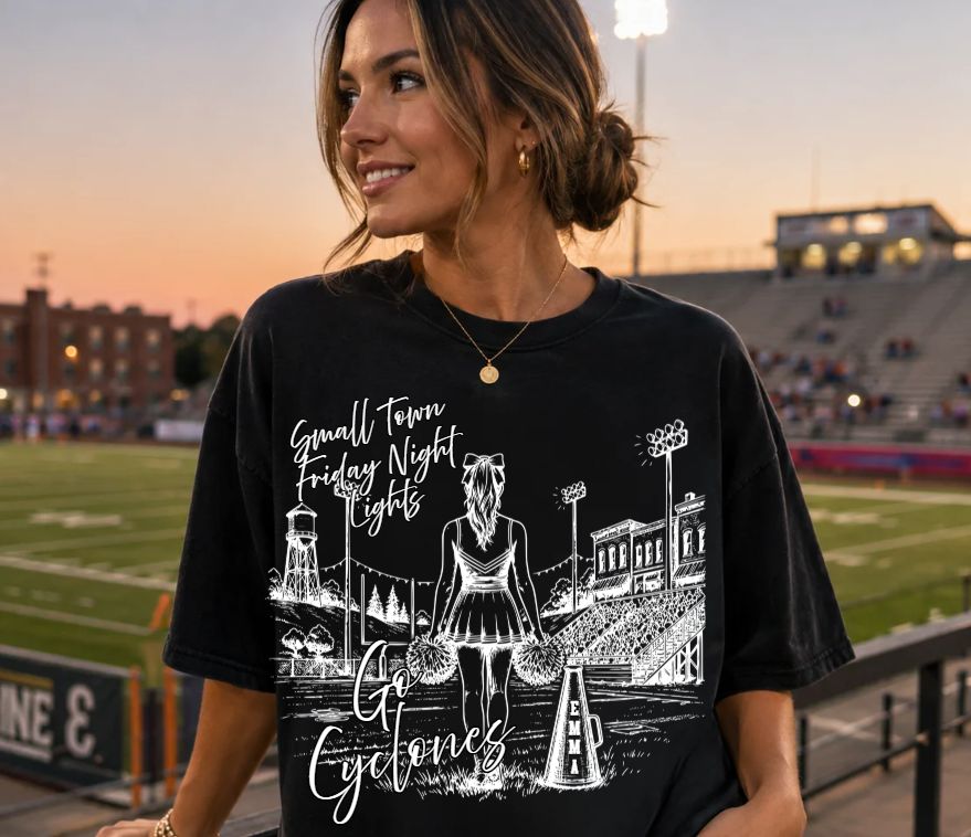 SMALL TOWN FRIDAY NIGHT LIGHTS CYCLONES CHEERLEADER