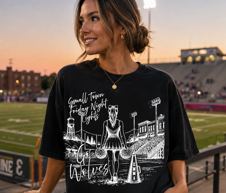 SMALL TOWN FRIDAY NIGHT LIGHTS WOLVES CHEERLEADER