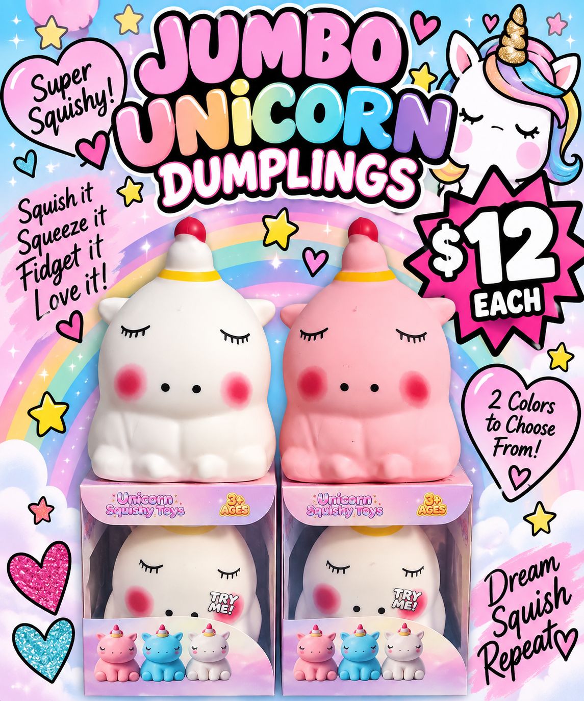 JUMBO UNICORN SQUISHY