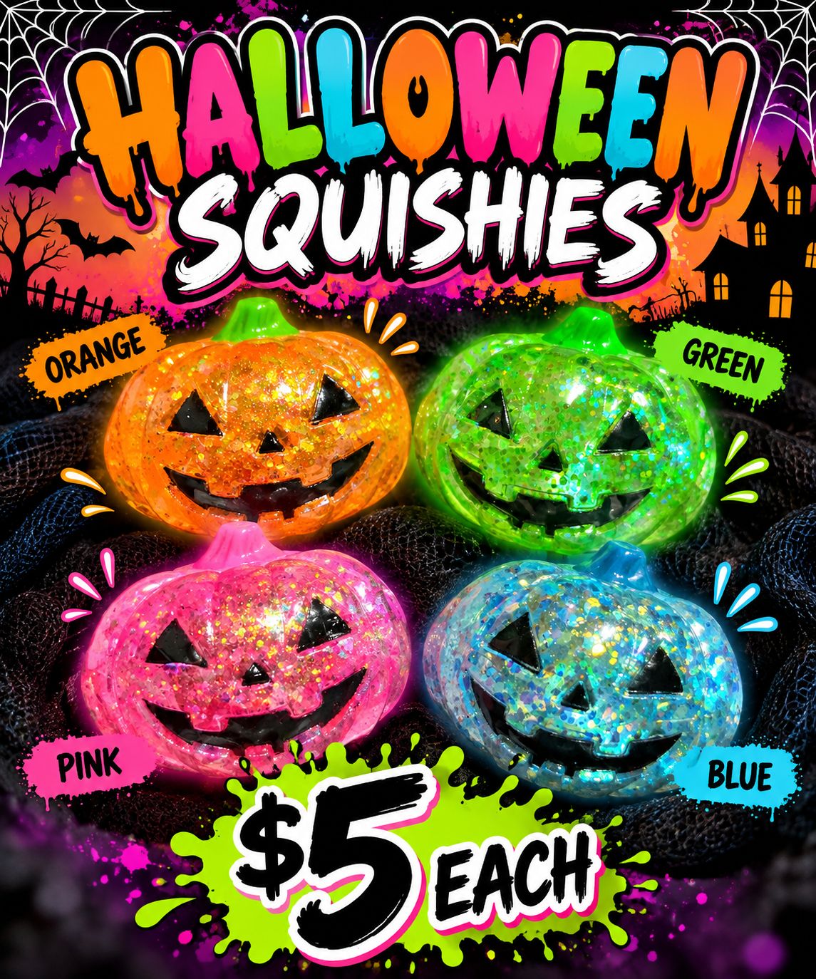 GLITTER PUMPKIN SQUISHY
