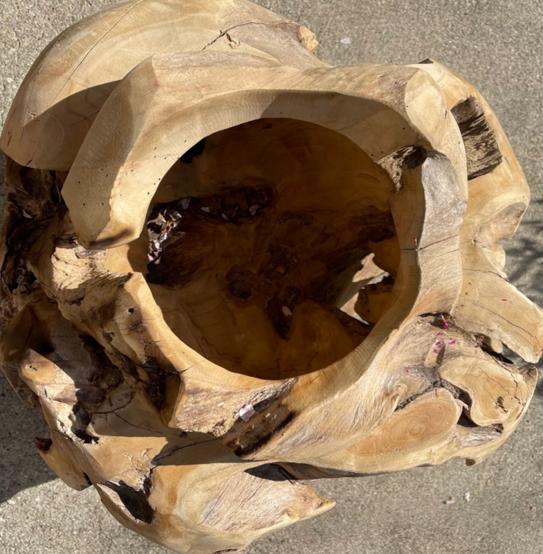 Teak Wood Planter Live Edge Natural Teak Root Flower Pot Teak Driftwood