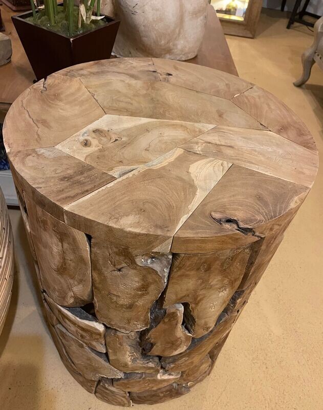 Teak Root Puzzle Piece End Table Teak Driftwood Side Table Organic Accent Table Driftwood Table Teak Slice Furniture