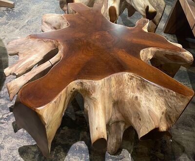 39" Round Teak Root Coffee Table Teak Driftwood Accent Table Teak Furniture
