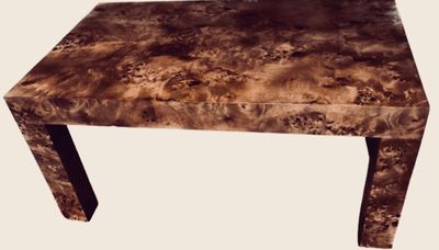 63" Long x 26" Wide x 30" Tall Dark Walnut Burl Wood Dining Table w/ 2" Sides & Legs Made in USA
