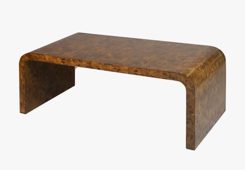 56 56"W X 16"H X 29"D Genuine Burl Wood Waterfall Coffee Table Made in USA