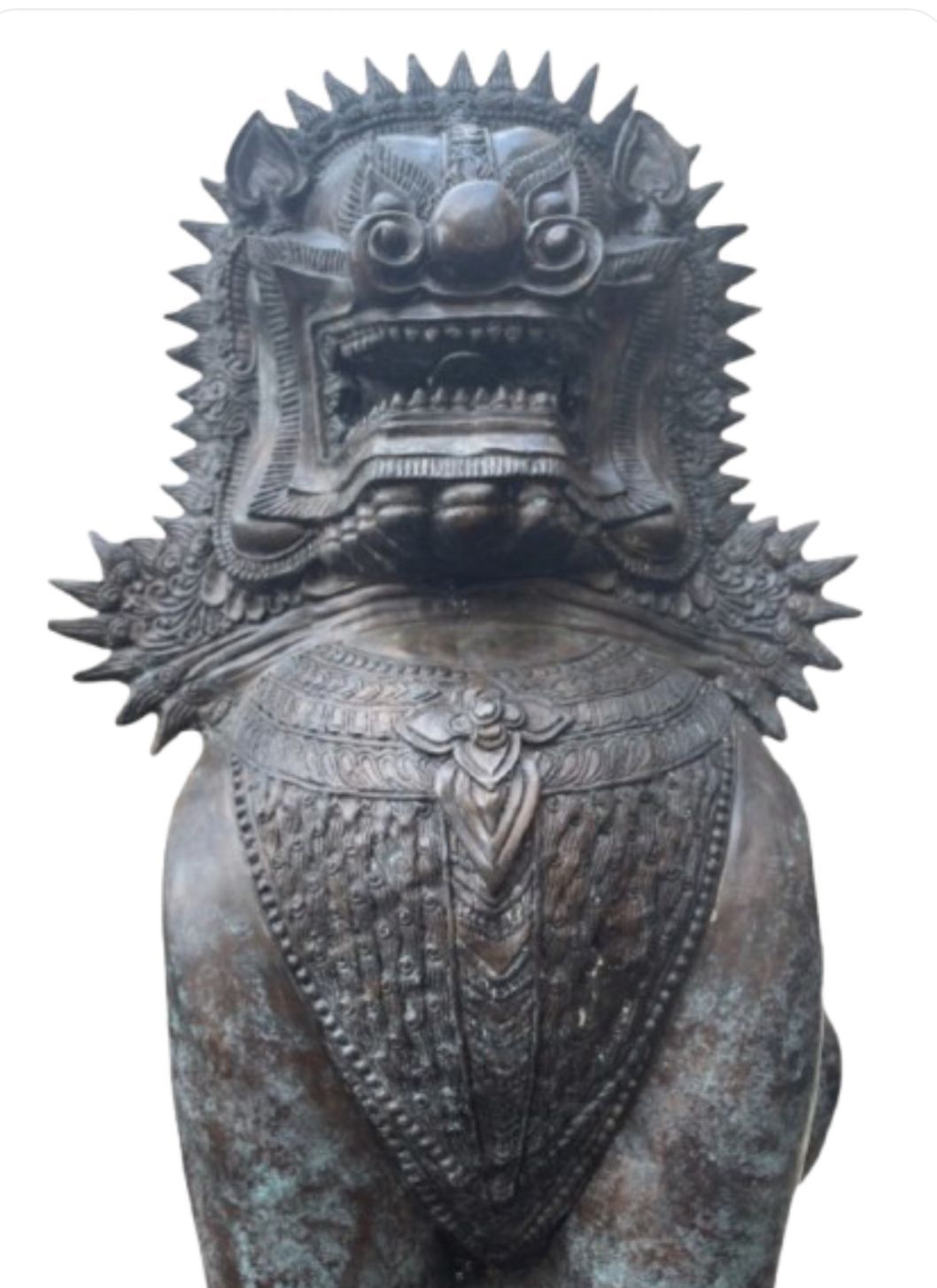 Extra Large Bronze Foo Dog Sculpture Lion Statue Chinese New Year Eastern Fantasy Art