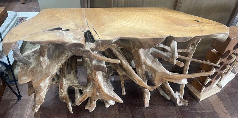 60" Teak Root Console Table Teak Driftwood Sofa Table Teak Furniture