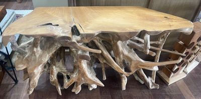 60" Teak Root Console Table Teak Driftwood Sofa Table Teak Furniture