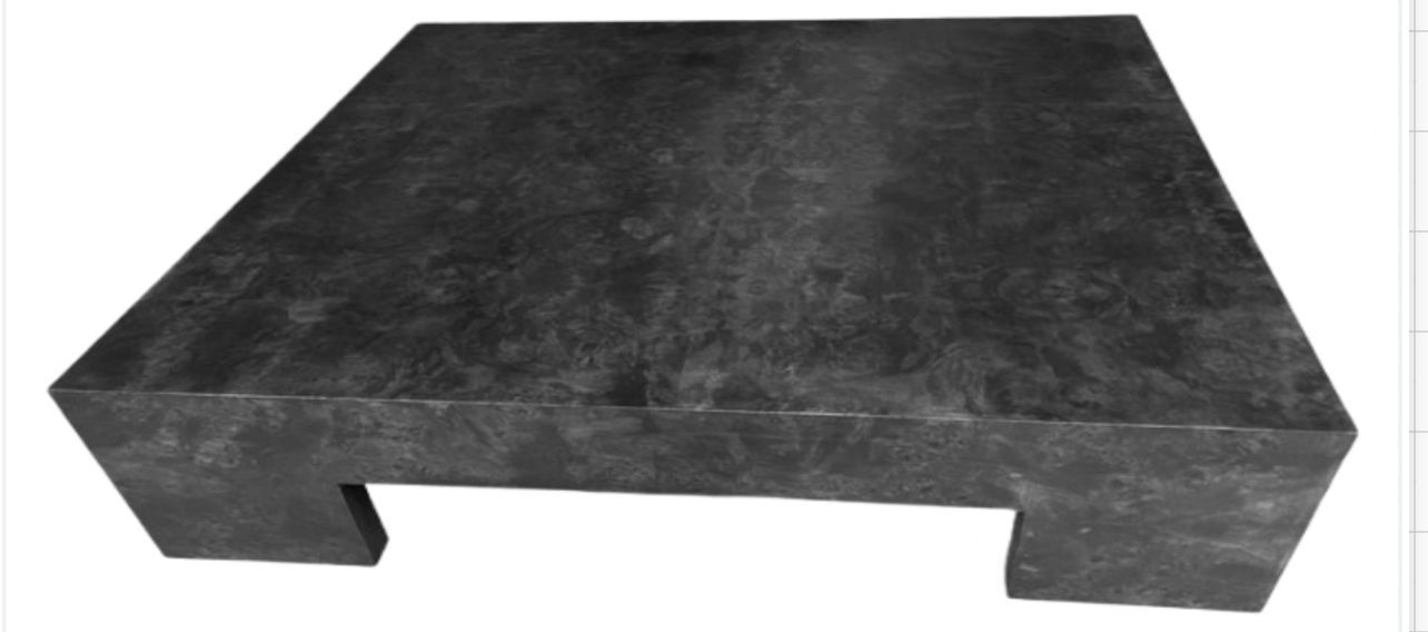 Genuine Dark Walnut Burl Wood Coffee Table 60 x 36 x 18  w/ No Orange Tones