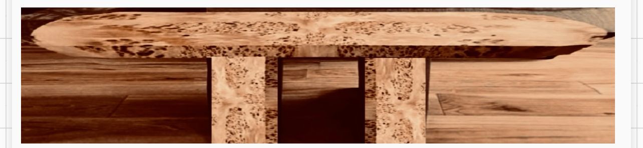 96" Wide x 30" Tall x 40" Deep Honey Burl Wood Oval Dining Table w/ Half Round Supports