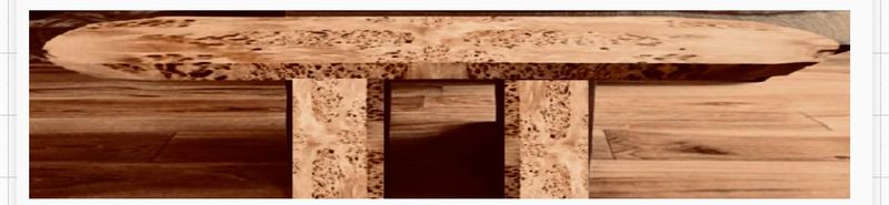 96" Wide x 30" Tall x 40" Deep Honey Burl Wood Oval Dining Table w/ Half Round Supports