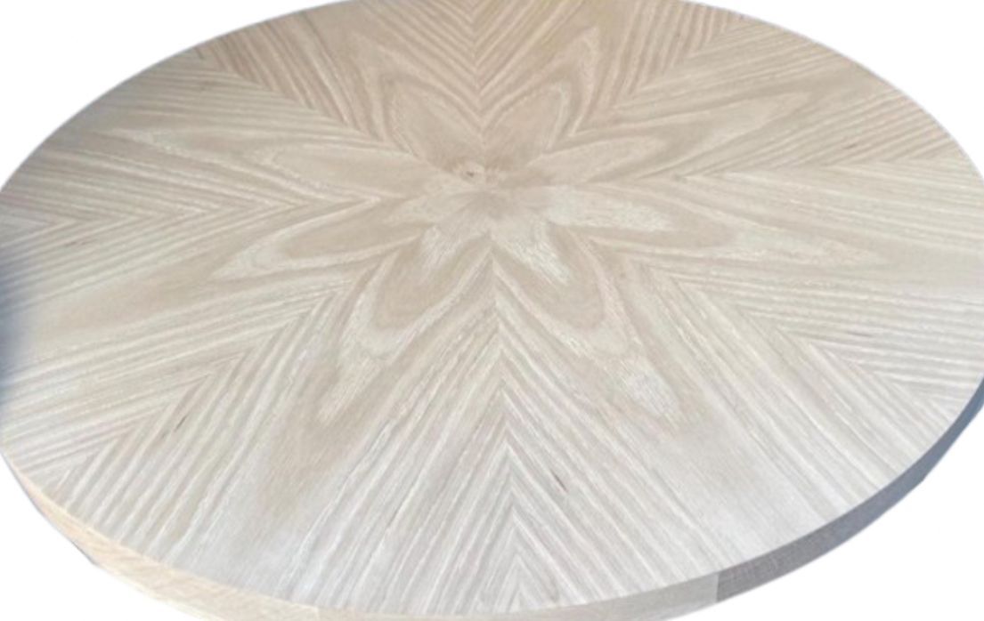 Custom Made to Order Round W. Oak Starburst Wood Table Top Made in USA Custom Made to Order Round W. Oak Starburst Wood Table Top Made in USA