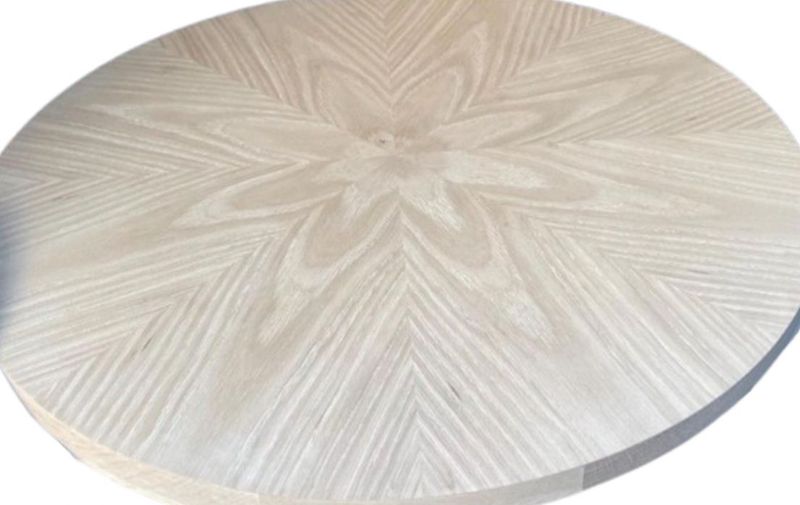 Custom Made to Order Round W. Oak Starburst Wood Table Top Made in USA