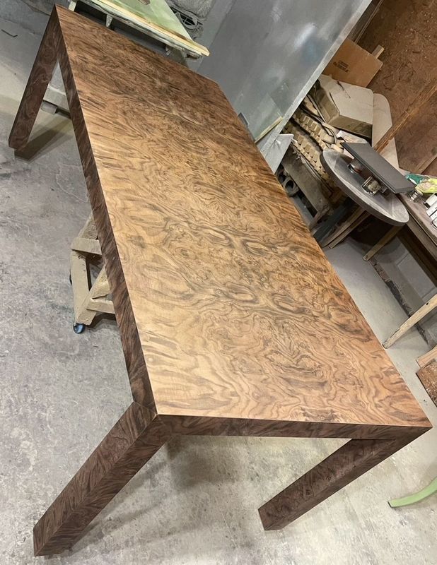 Custom American Made to Order 84" x 30" x 30" Burl Parsons Dining Table