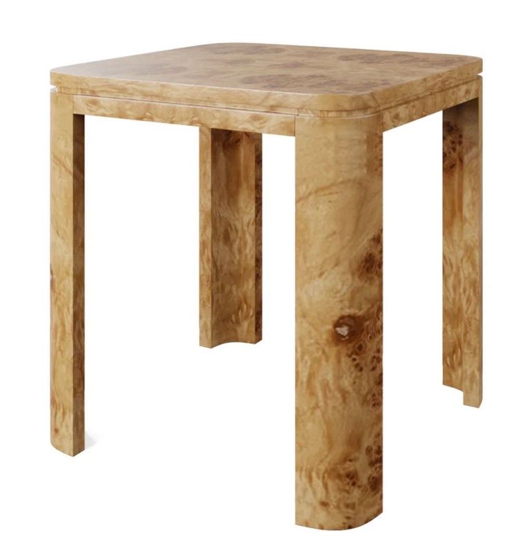 Genuine Honey Burl Game Table w/ Rounded Legs Made in USA